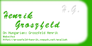 henrik groszfeld business card
